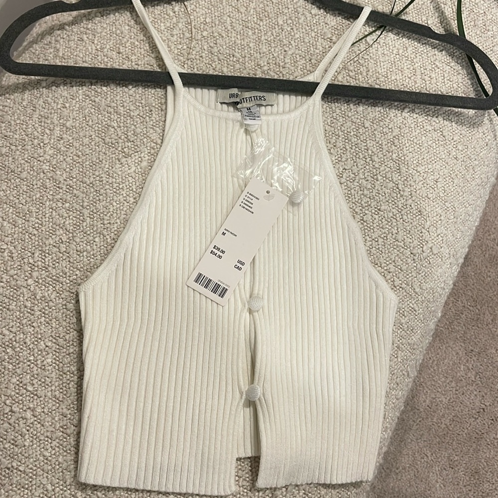 Urban outfitters Cream Button up Tank size Medium NWT
